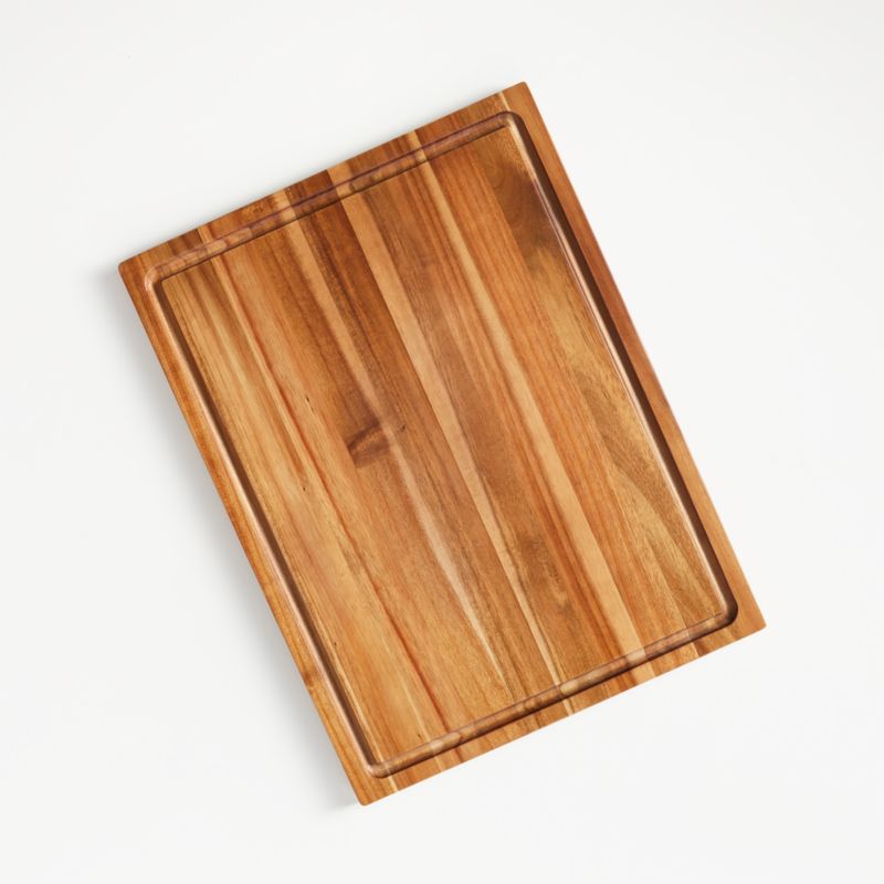 Crate & Barrel Acacia Wood Cutting Board 20"x15"x0.75"