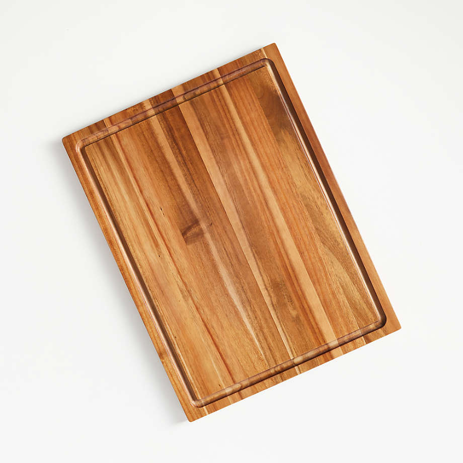 Crate & Barrel Acacia Wood Cutting Board/Cheese Serving Board 20"x15"x0.75"