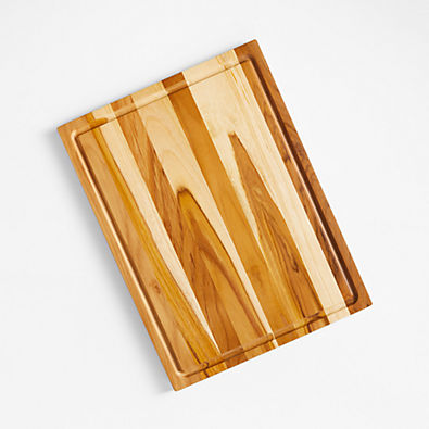 View Crate & Barrel Reversible Teak Wood Cutting Board 20"x15"x0.75" details