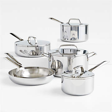 Cuisinart MultiClad Pro 7-piece Tri-Ply Stainless Steel Cookware Set +  Reviews, Crate & Barrel in 2023