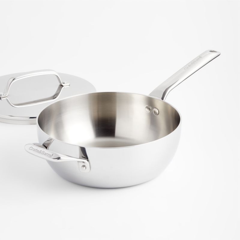 Crate & Barrel EvenCook Core ®  3.5 Qt. Stainless Steel Everyday Pan with Lid - image 3 of 4