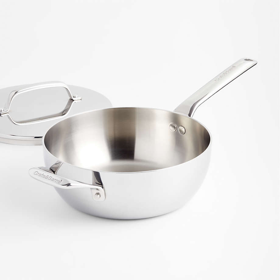 Crate & Barrel EvenCook Core 3.5 Qt. Stainless Steel Saucepan with
