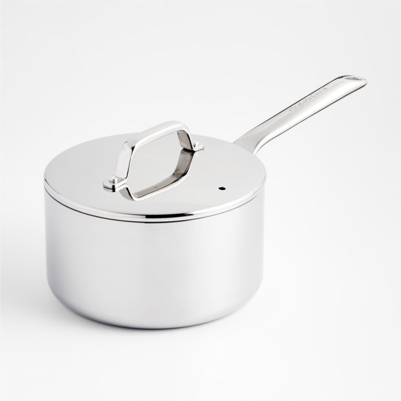 Crate & Barrel EvenCook Core ® 3.5 Qt. Stainless Steel Saucepan with Lid
