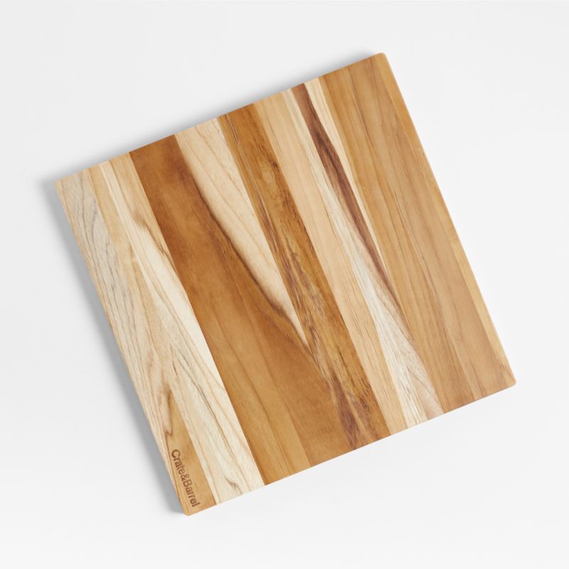 Crate & Barrel Reversible Teak Wood Cutting Board 16"x16"x0.75" - image 3 of 11