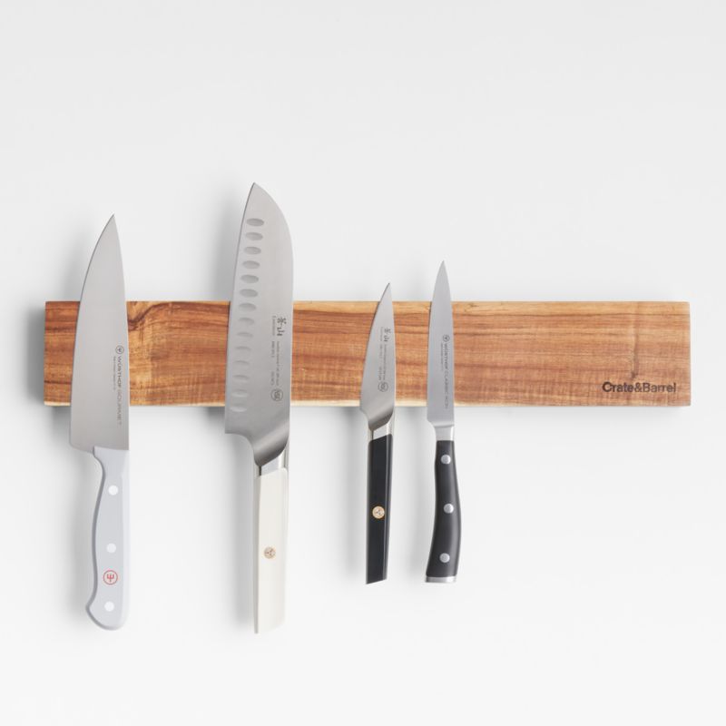 Crate & Barrel Wooden Magnetic Knife Holder Bar - image 2 of 5