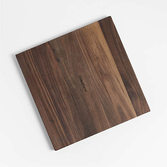 Crate & Barrel Reversible Walnut Wood Cutting Board 16"x16"x0.75"