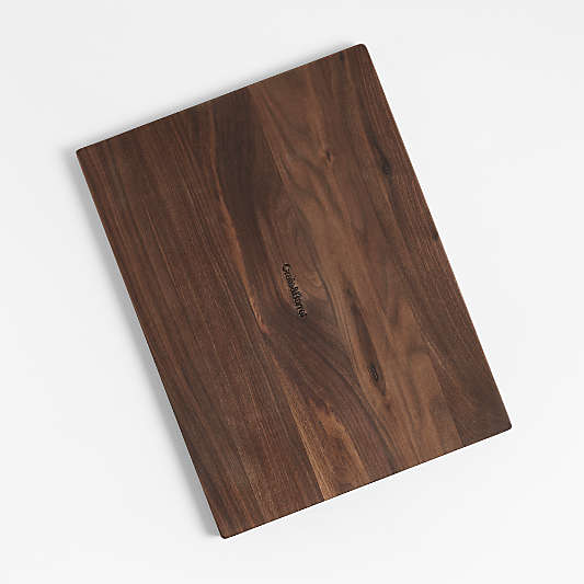 Crate & Barrel Reversible Walnut Wood Cutting Board 20"x15"x0.75"