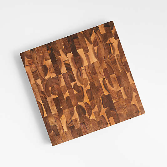 Crate & Barrel Square Acacia End-Grain Cutting Board