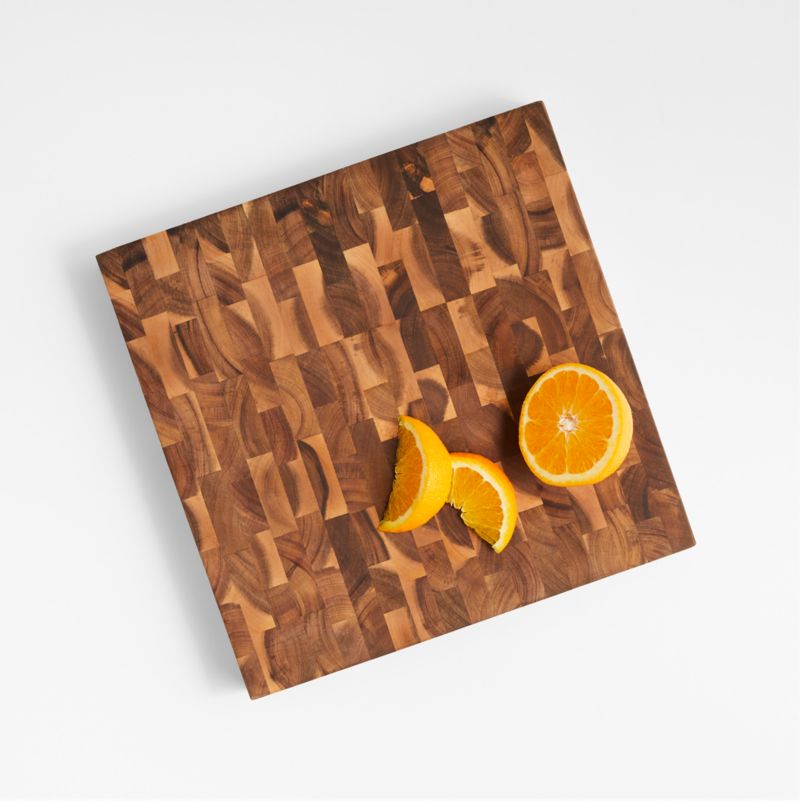 Crate & Barrel Square Acacia End-Grain Cutting Board