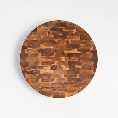 View Crate & Barrel Round Acacia End-Grain Cutting Board details