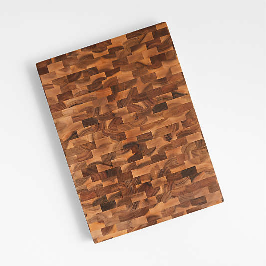 Crate & Barrel Rectangular Acacia End-Grain Cutting Board