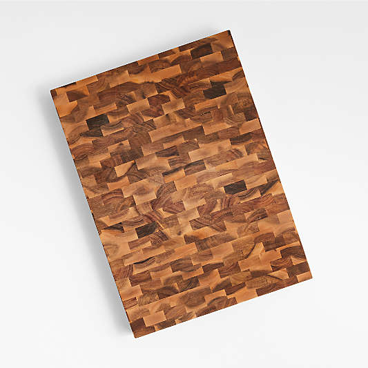 Crate & Barrel Rectangular Acacia End-Grain Cutting Board