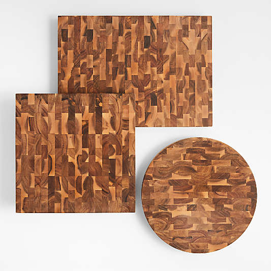 Crate & Barrel Acacia End-Grain Cutting Board