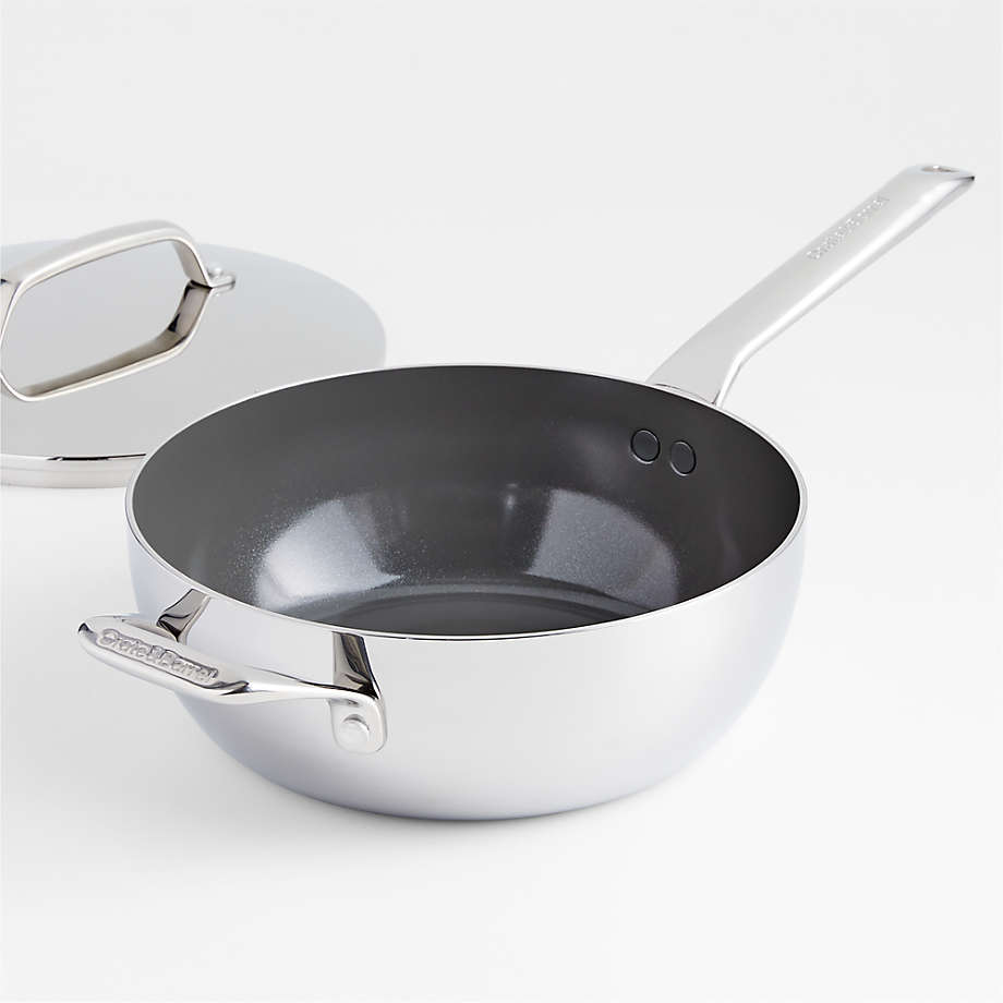 Crate & Barrel EvenCook Ceramic Denim Ceramic Nonstick Fry Pans