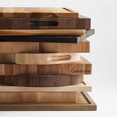 Crate & Barrel Walnut Reversible Cutting Board