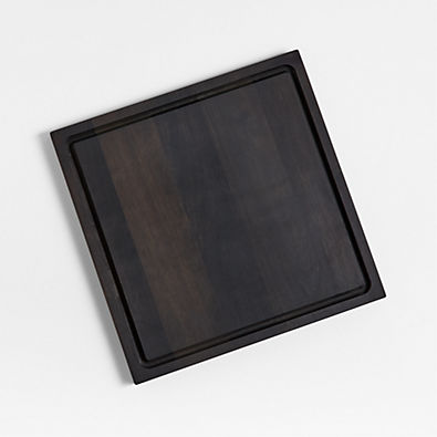 View Crate & Barrel Reversible Ebonized Wood Cutting Board 16"x16"x0.75" details