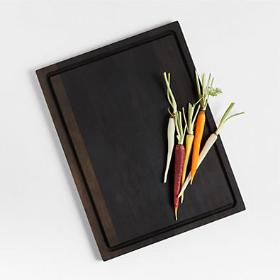 View Crate & Barrel Reversible Ebonized Wood Cutting Board 20"x15"x0.75" details