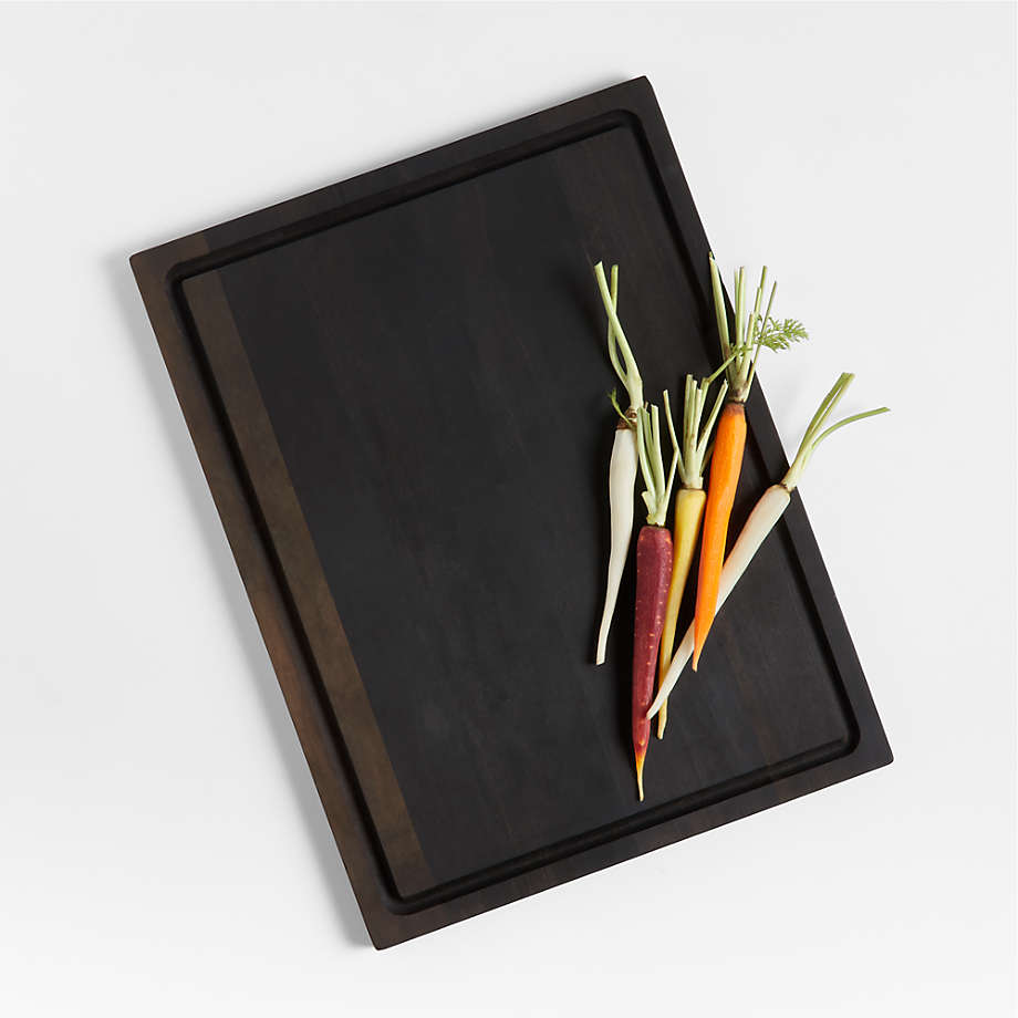 Crate & Barrel Reversible Ebonized Wood Cutting Board 20"x15"x0.75"