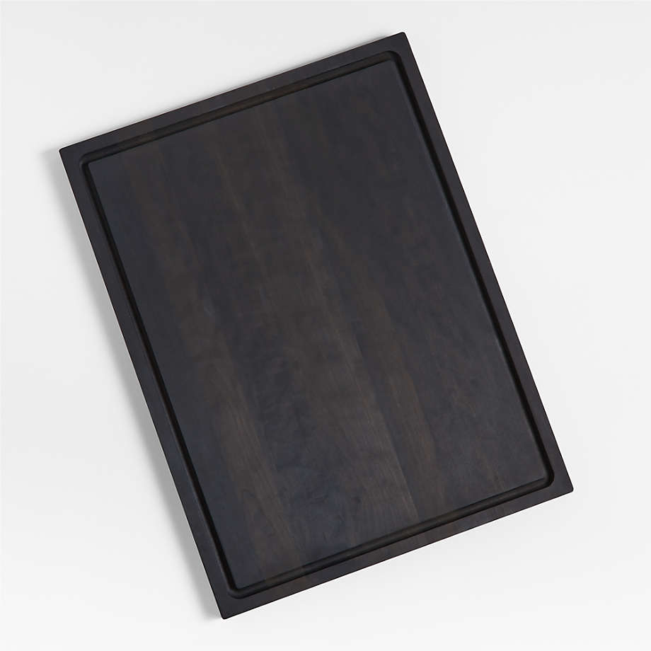 Crate & Barrel Reversible Ebonized Wood Cutting Board/Cheese Serving