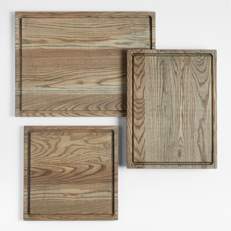 Crate & Barrel Grey Wash Reversible Cutting Boards - image 0 of 8