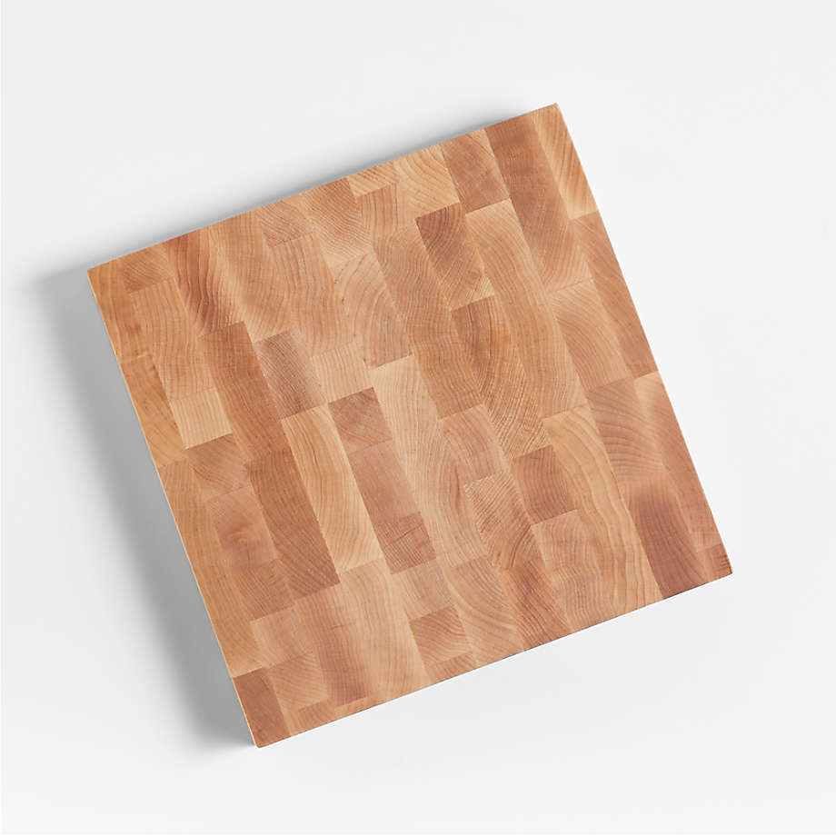 Crate & Barrel Reversible Maple End-Grain Cutting Board 13"x13"x1.5"