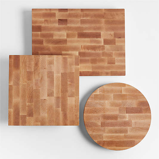 Crate & Barrel Reversible Maple End-Grain Cutting Board 18"x13"x1.5"