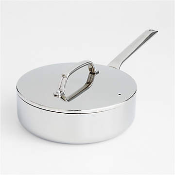 Crate&Barrel Crate & Barrel EvenCook Core™ 3.5 Qt. Stainless Steel Everyday  Pan with Lid