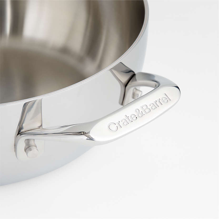 Crate & Barrel EvenCook Core 3.5 Qt. Stainless Steel Everyday Pan