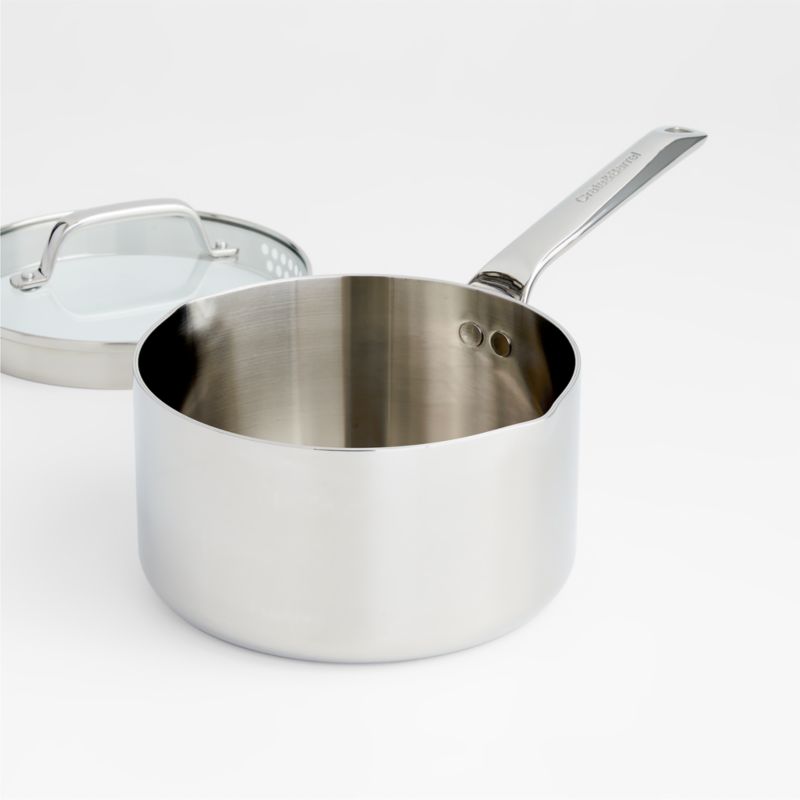 Crate & Barrel EvenCook Core ® 3.5 Qt. Stainless Steel Saucepan with Glass Straining Lid - image 7 of 7