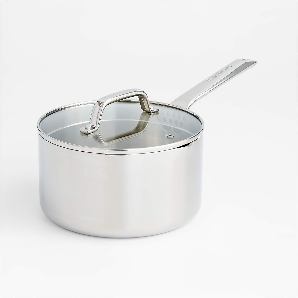 Crate & Barrel EvenCook Core 3.5 Qt. Stainless Steel Saucepan with