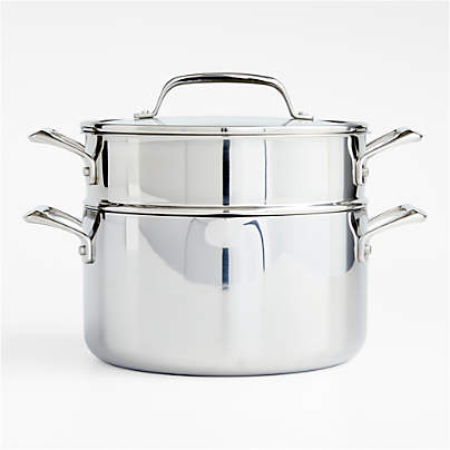 Crate & Barrel EvenCook Core ® 6 Qt. Stainless Steel Multipot with Glass Straining Lid