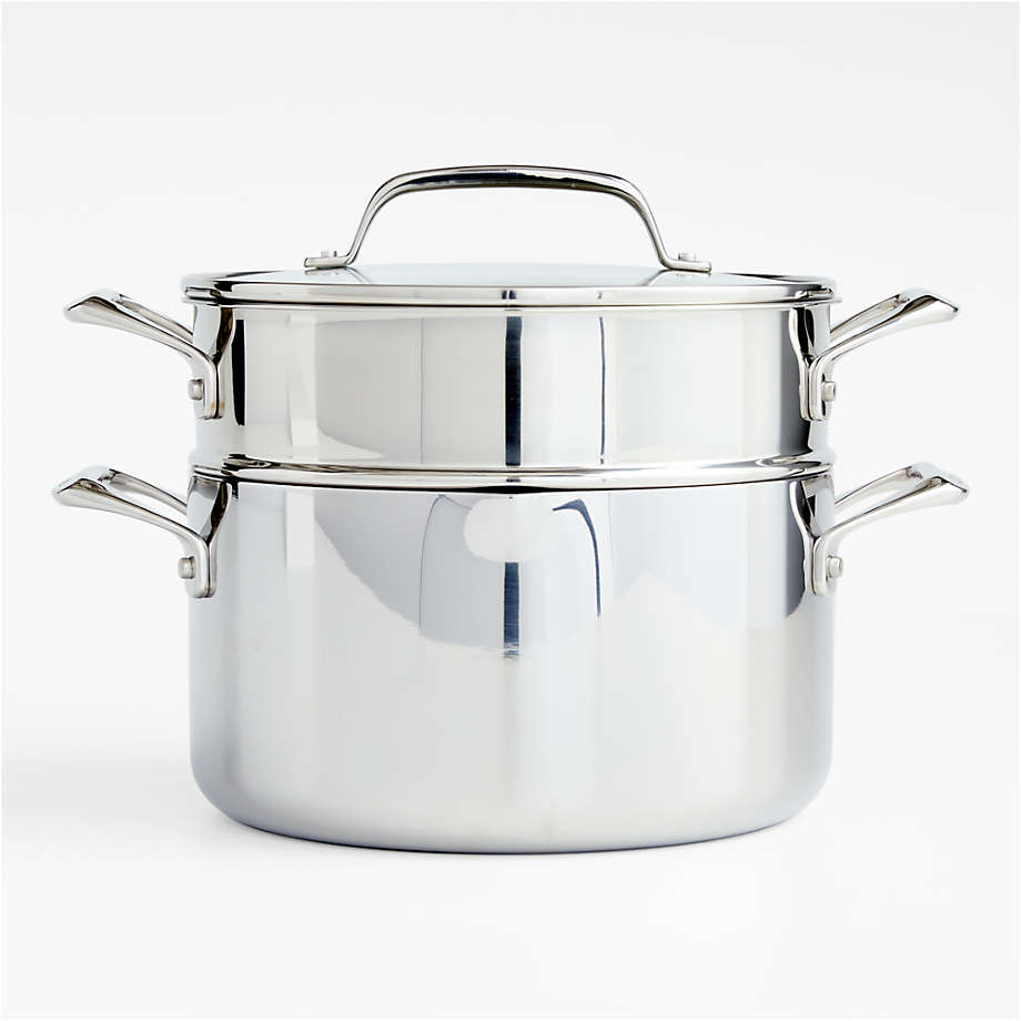 Crate & Barrel EvenCook Core 6 Qt. Stainless Steel Multipot with Glass