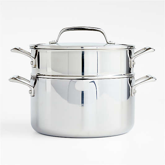 Crate & Barrel EvenCook Core ® 6 Qt. Stainless Steel Multipot with Glass Straining Lid