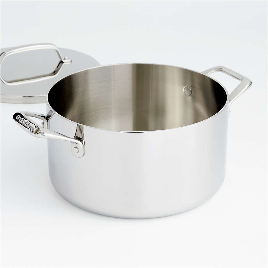 Crate & Barrel EvenCook Core 3.5 Qt. Stainless Steel Saucepan with Glass  Straining Lid + Reviews