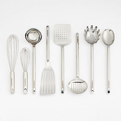 View Crate & Barrel Stainless Utensils, Set of 8 details