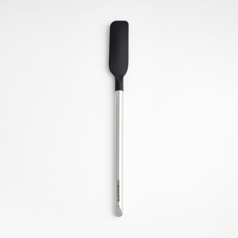 Crate & Barrel Black Silicone and Stainless Steel Jar Scraper