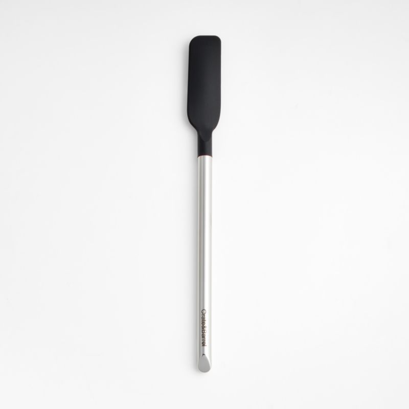 Crate & Barrel Black Silicone and Stainless Steel Jar Scraper +