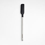 Crate & Barrel Black Silicone Mini Scraper Spatulas, Set of 2