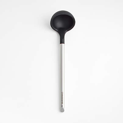 Crate & Barrel Black Silicone and Stainless Steel Utensils