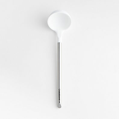 View Crate & Barrel White Silicone and Stainless Steel Ladle details