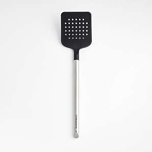 Black Nonstick Slotted Spatula/Turner for Crepes, Brownies, Lasagna 