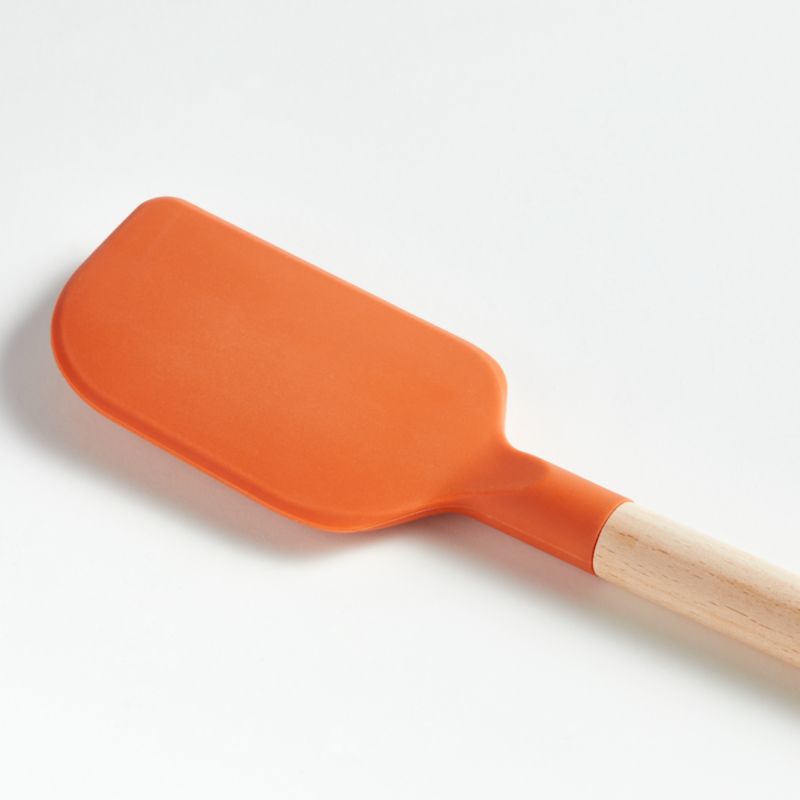 Crate & Barrel Wood and Sienna Silicone Spatula