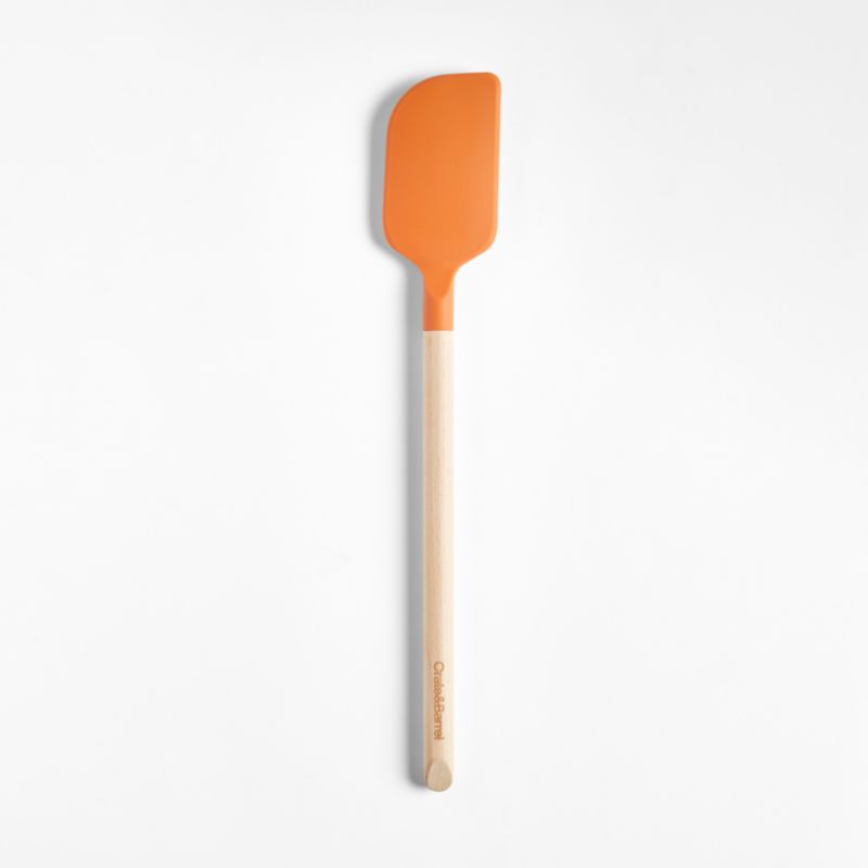 Crate & Barrel Wood and Sienna Silicone Spatula