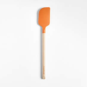 Crate & Barrel Sienna and Orange Silicone and Wood Utensils