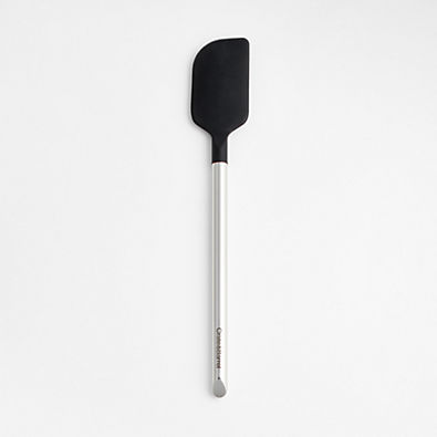 View Crate & Barrel Black Silicone and Stainless Steel Scraper Spatula details