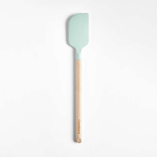 Crate & Barrel Wood and Mint Silicone Spatula