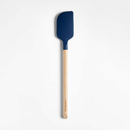 Crate & Barrel Wood and Navy Silicone Spatula