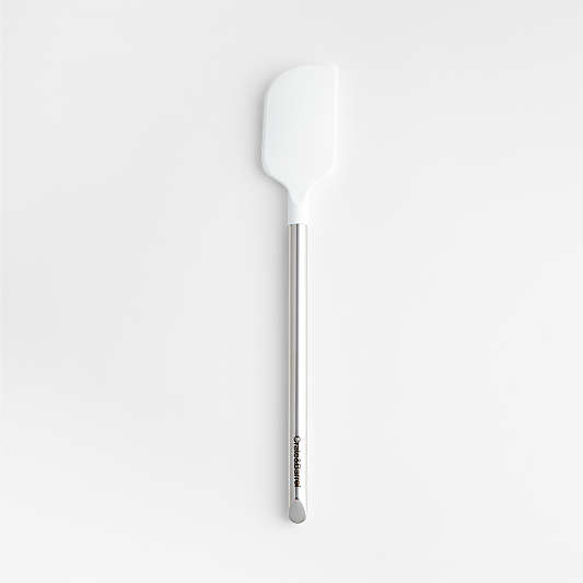 Crate & Barrel White Silicone and Stainless Steel Spatula