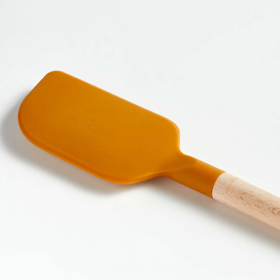 Crate & Barrel Wood and Sienna Orange Silicone Mini Spatulas, Set of 2 +  Reviews