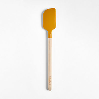 View Crate & Barrel Wood and Yellow Silicone Spatula details